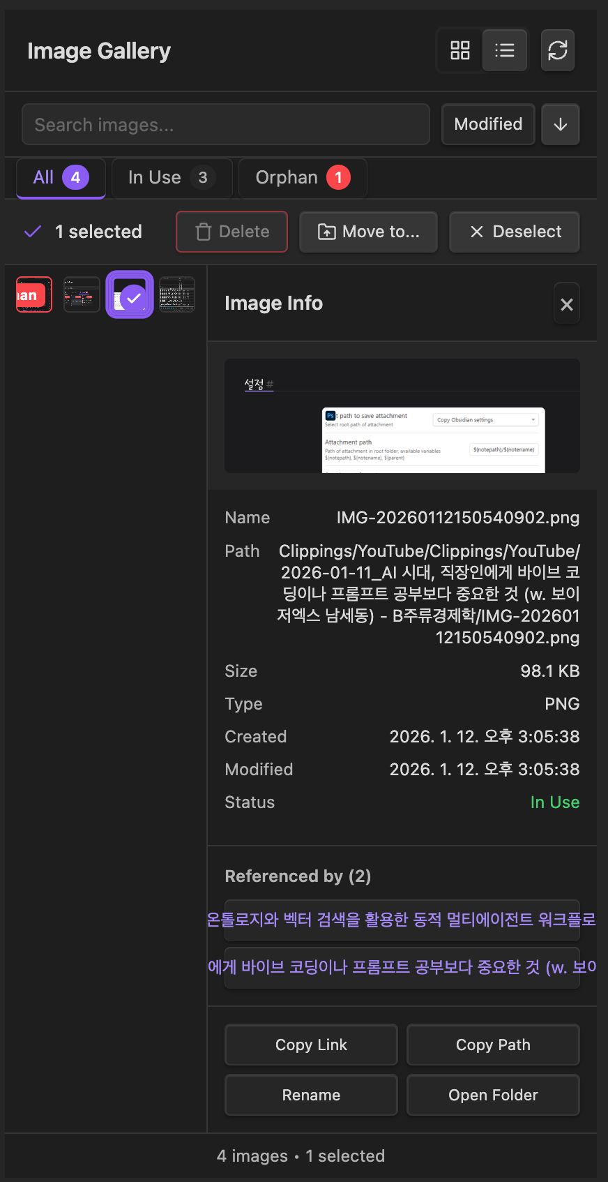 Image Info Panel